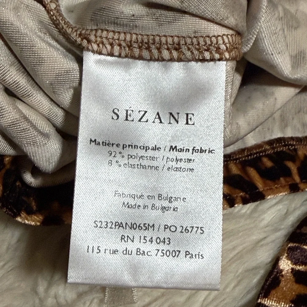 Sezane Gary Trouser in Velvet Leopard Print - Size 4